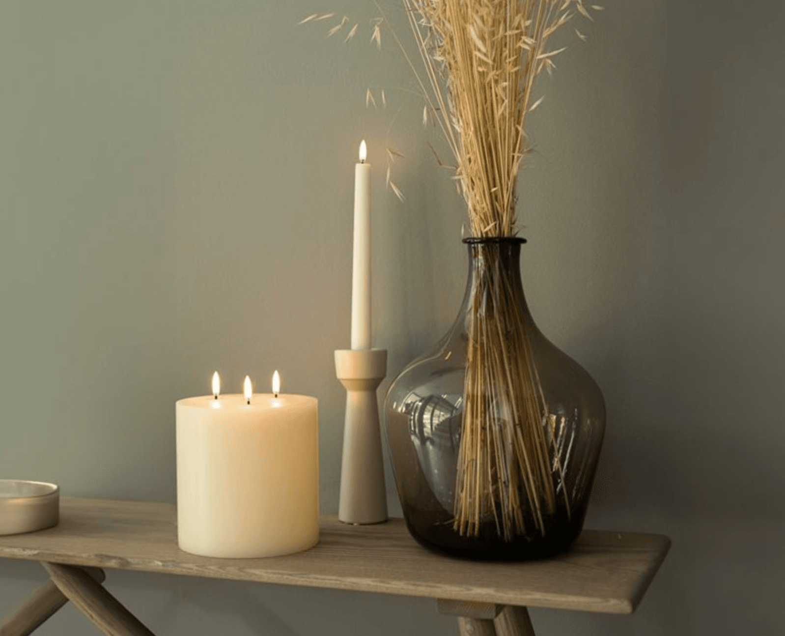 Uyuni Triple Flame Kaars Nordic White - Afbeelding 2