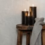 Uyuni Rustic Pillar Kaars Zwart Melted - Thumbnail Image 2