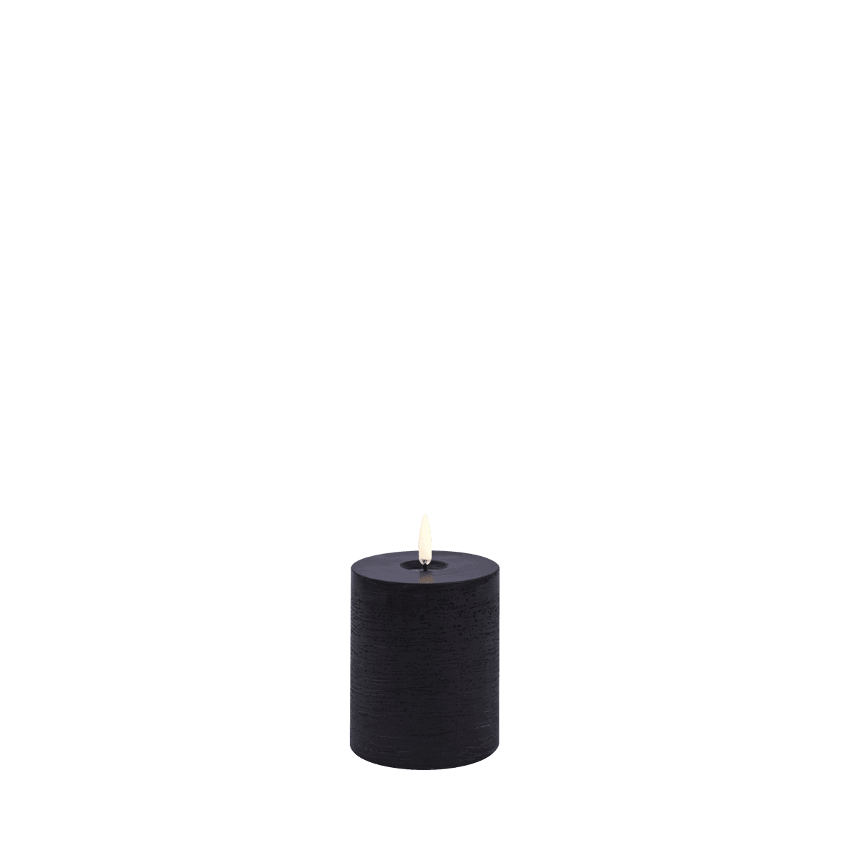 Uyuni Rustic Pillar Kaars Zwart Melted - Afbeelding 1