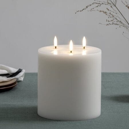 Uyuni Triple Flame Kaars Nordic White